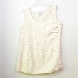 Soft Surroundings silk ruffled cami tank top M